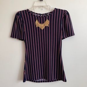 Striped Keyhole Top